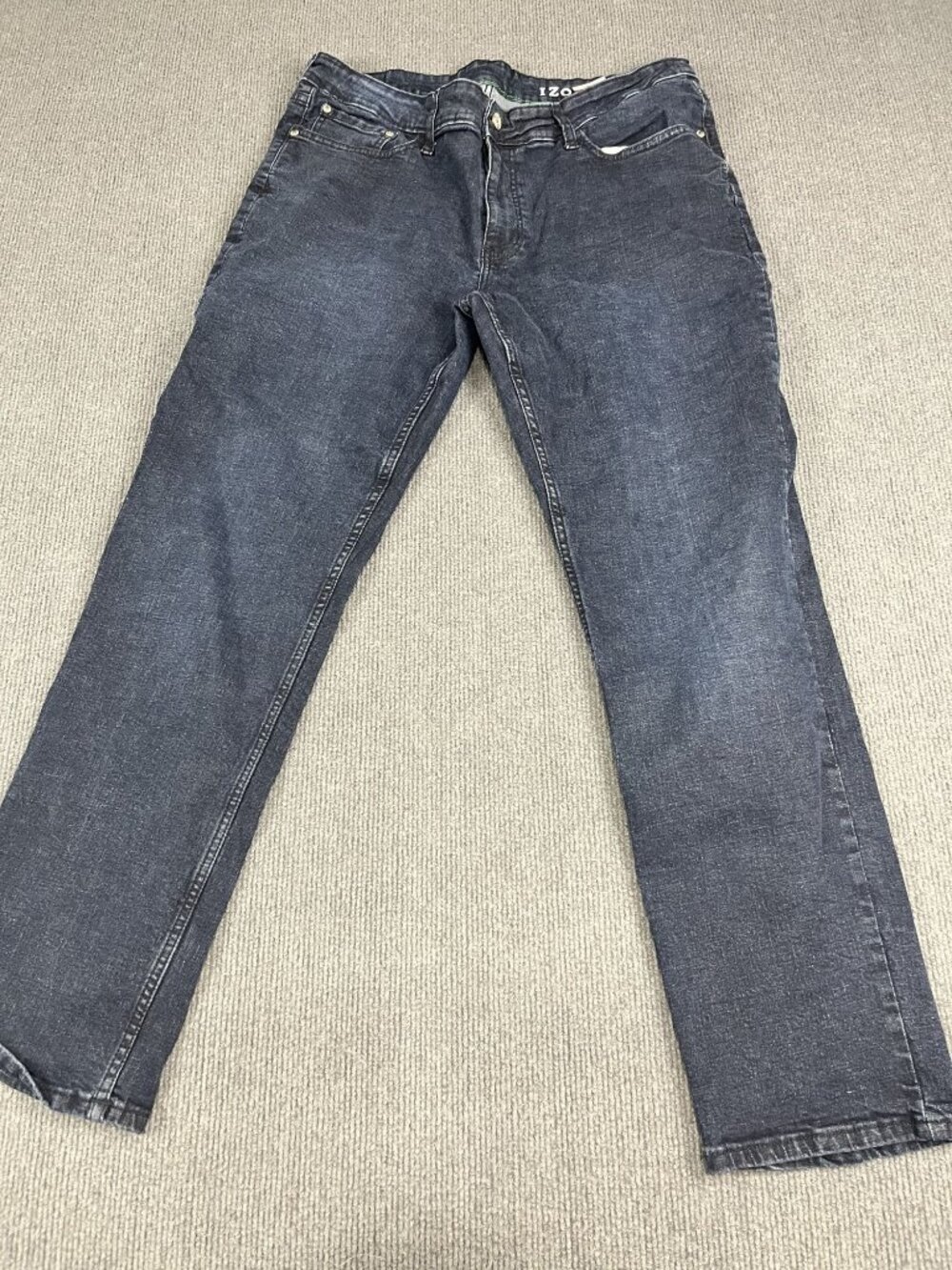Izod Mens Straight Fit Dark Wash Denim Jeans 38x32